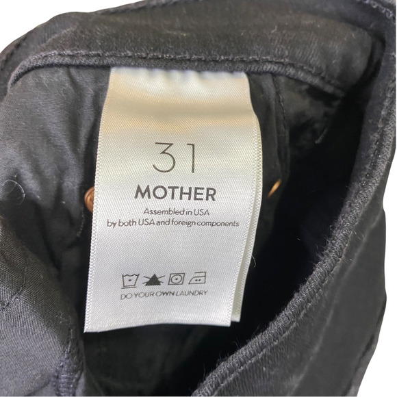 MOTHER Women's Jeans Insider Crop Step Fray Guilty Racer Black White Stripe 31 - Picture 6 of 6